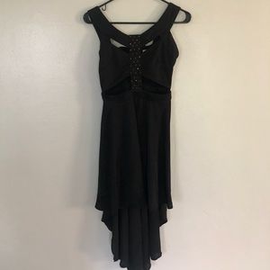 High/Low black dress with Gold Details